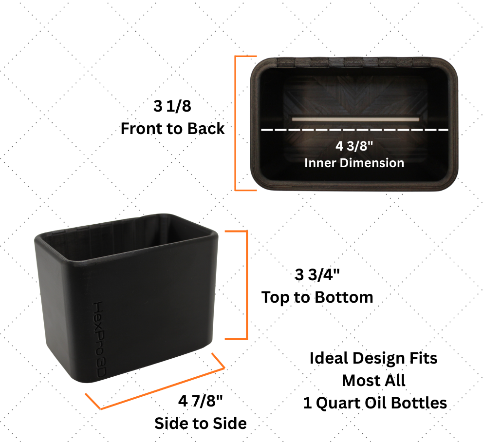 HexPro3D DieselDock Magnetic Motor Oil Bottle Holder – 1 Quart Oil Storage for Truck Beds, Toolboxes & Shops, Fits Most Brands