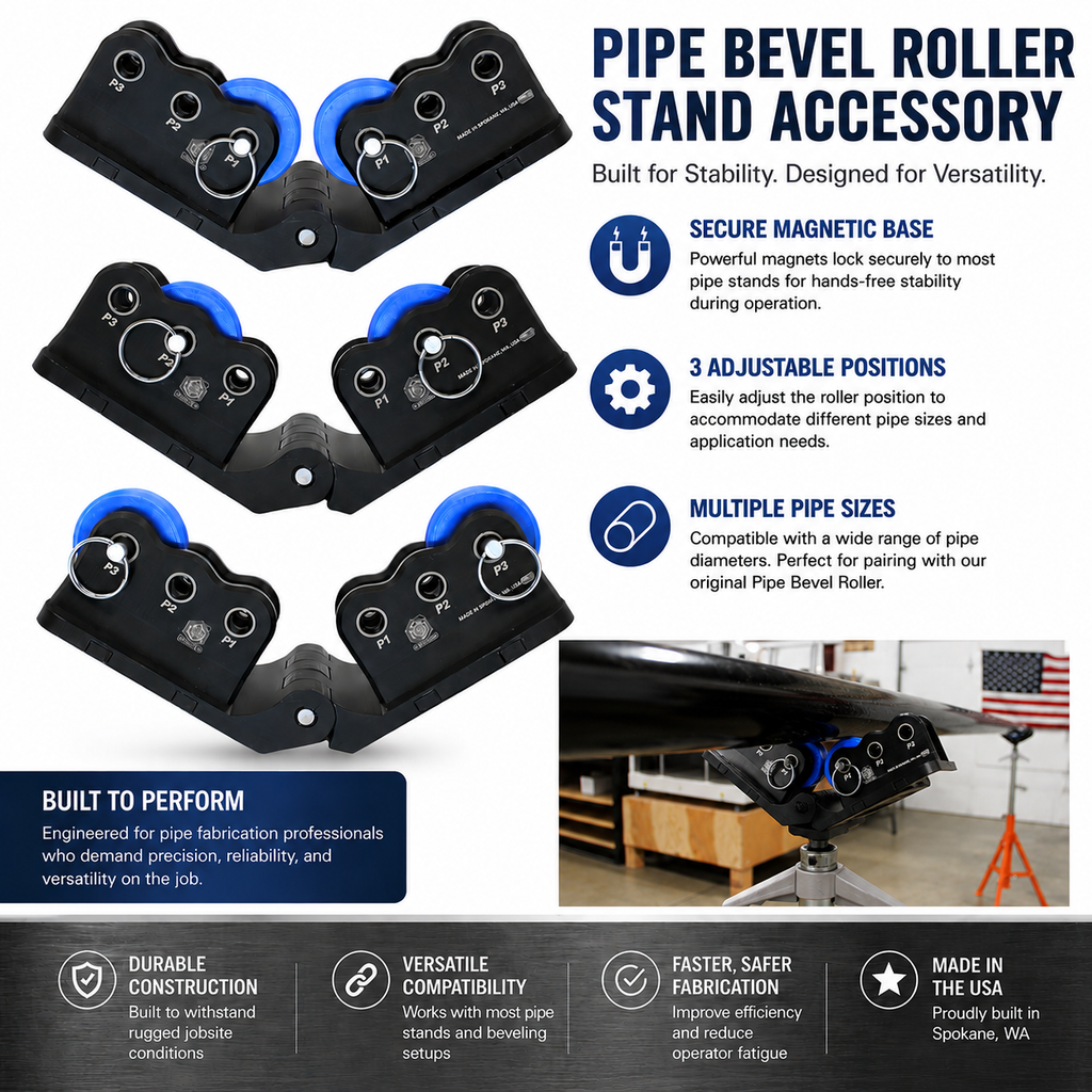 V-Head Bevel Roller Accessory for Pipe Stands | HexPro3D