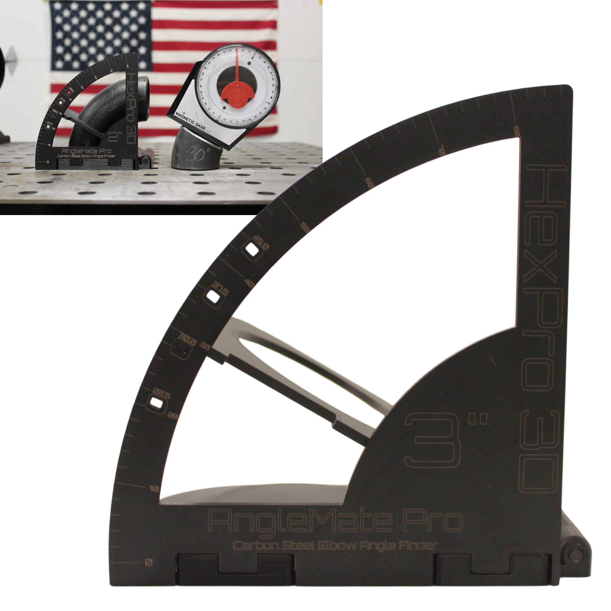 AngleMate Pro – Carbon Steel Elbow Angle Finder - Available for 2", 3" and 4" Carbon Steel