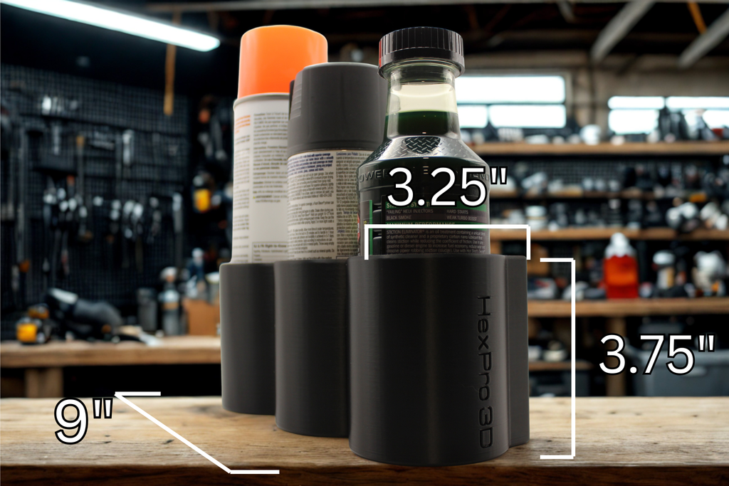 HexPro3D Triple Magnetic Can Holder – 3-Can Organizer for Spray Paint or Bottles, Use with Work Trucks, Job Sites or Garages– Made in USA