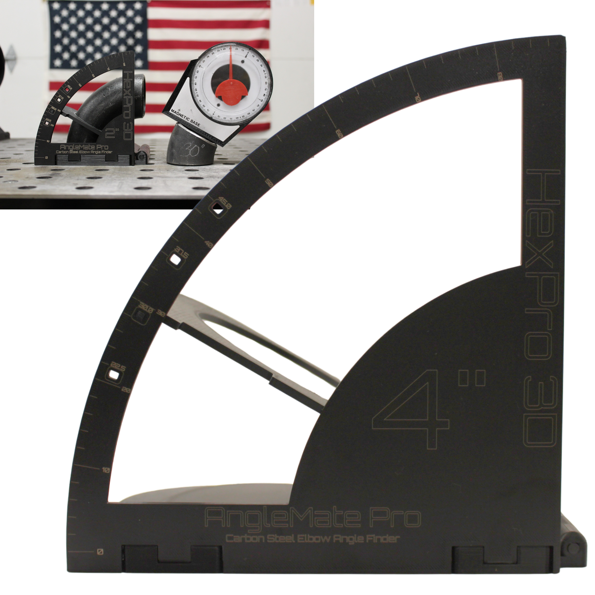 AngleMate Pro – Carbon Steel Elbow Angle Finder - Available for 2", 3" and 4" Carbon Steel