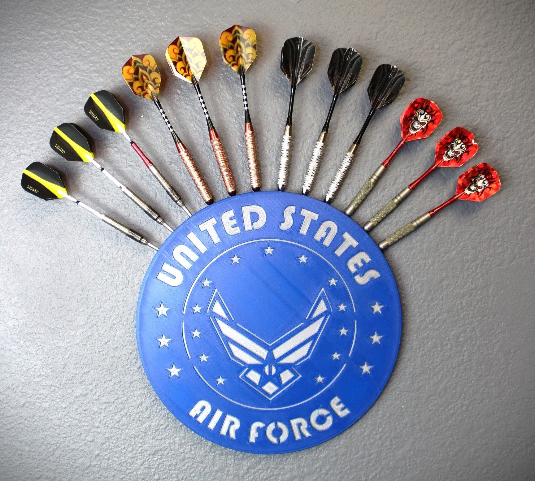 US Army, Navy & Air Force Dart Holder - 3D Printed, Holds 4 Sets of Darts - Unique and Stylish