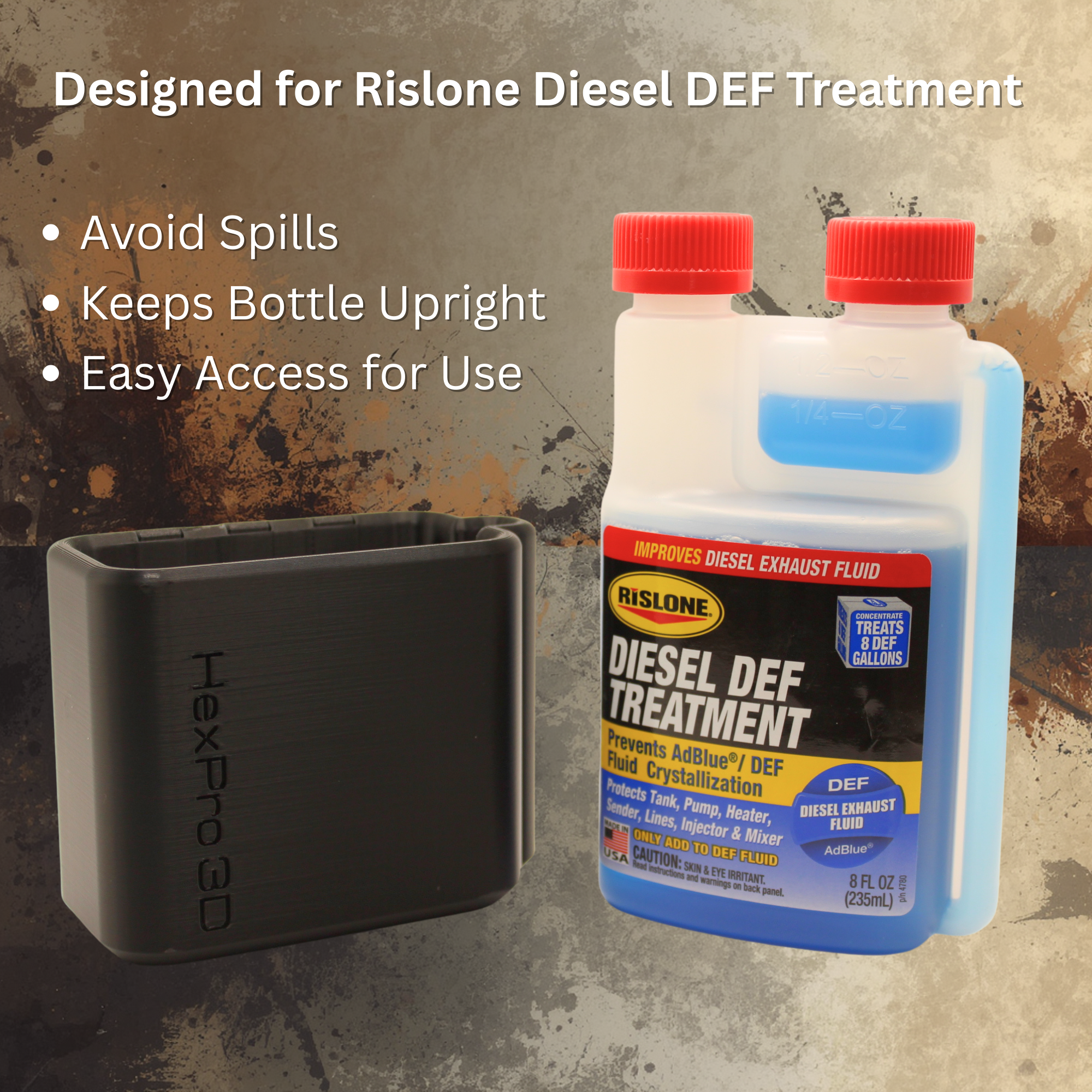 HexPro3D DieselDock – Rislone Diesel DEF Treatment 8oz Magnetic Bottle Holder