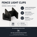 Patio Light Clips for Wood Fence — 25 Pack | No Tools, No Screws, No Adhesive