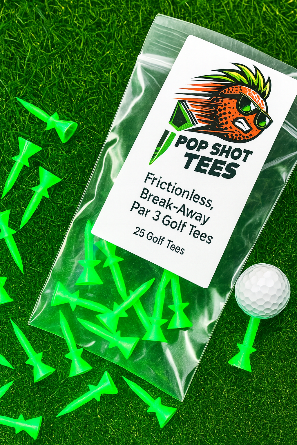 Pop Shot Tees – Frictionless Breakaway Golf Tees for Par 3 & Low Tee Shots