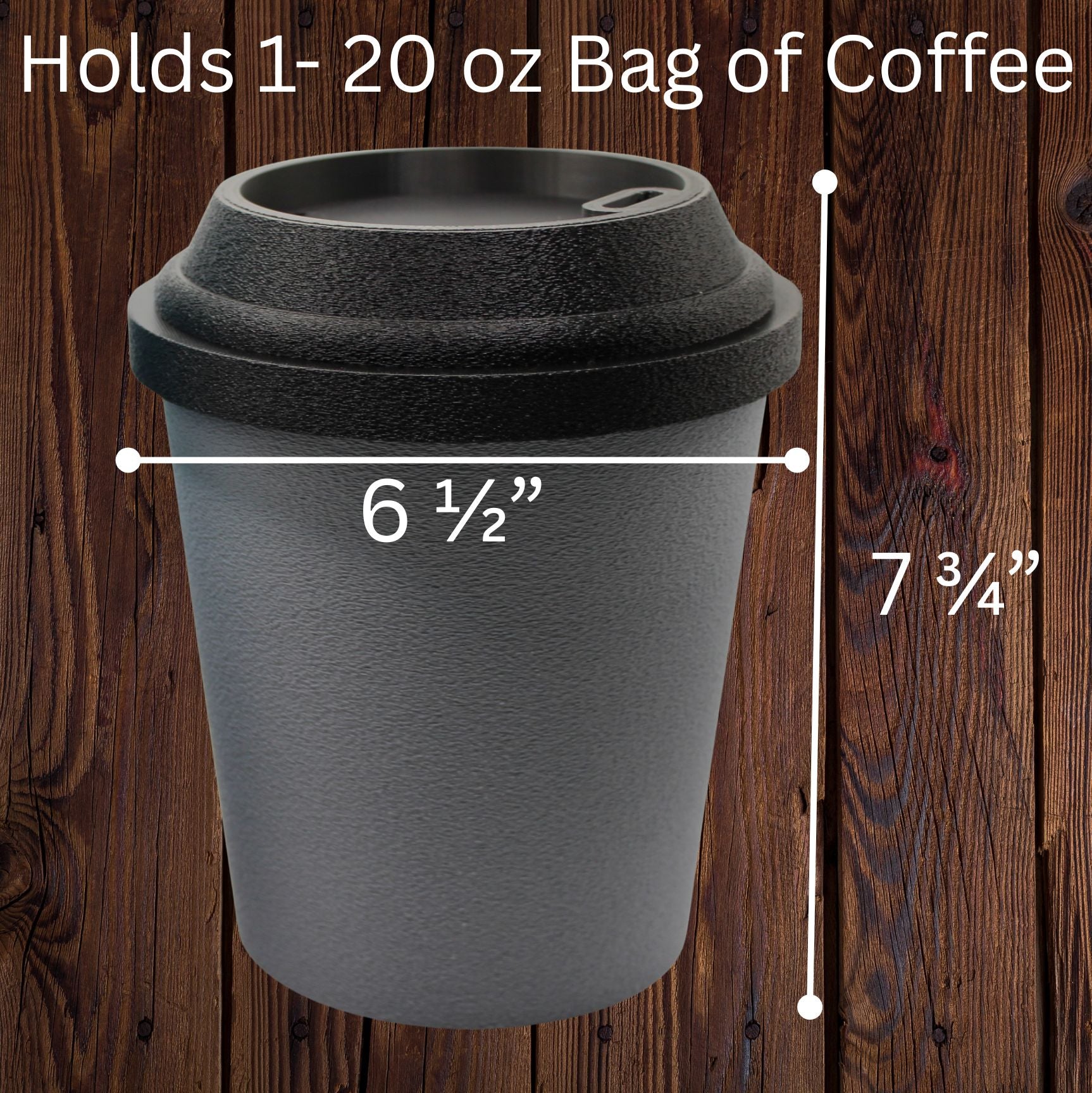 Large Coffee Storage Container – To-Go Cup Style Canister – 20oz Coffee Bag Holder – Kitchen Coffee Decor – Unique Coffee Lover Gift