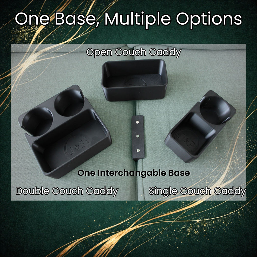 J&P Home Goods Magnetic Couch Organizer-Large Open Sofa Caddy w/ Magnetic Cushion Base, Snacks, Chips, Game Controllers. Works on Couch Ends