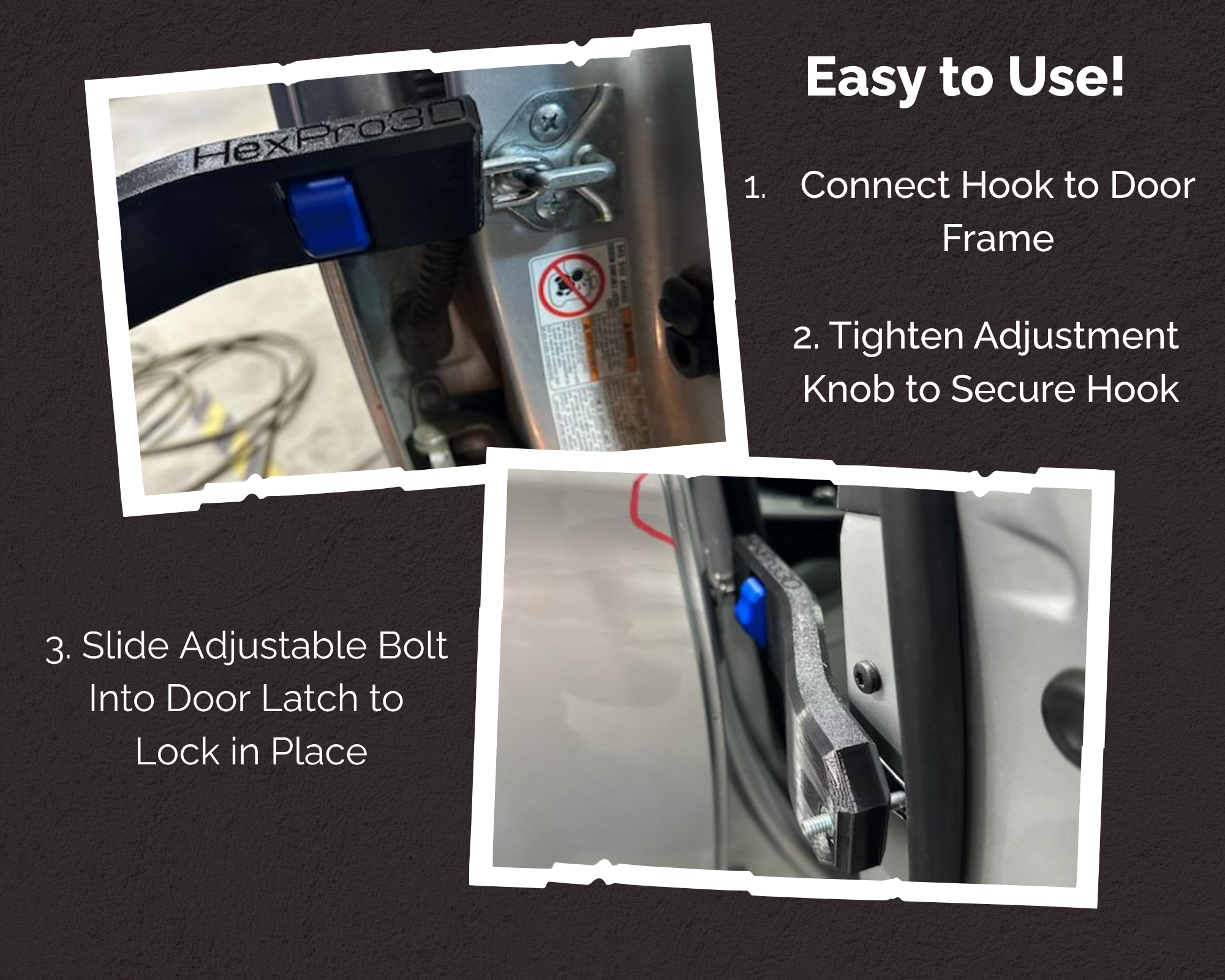 HexPro3D Door Prop Tool – Universal Car Door Jammer for Auto Repair & Body Work – Secure Hold for Doors, Trunks & Hatchbacks