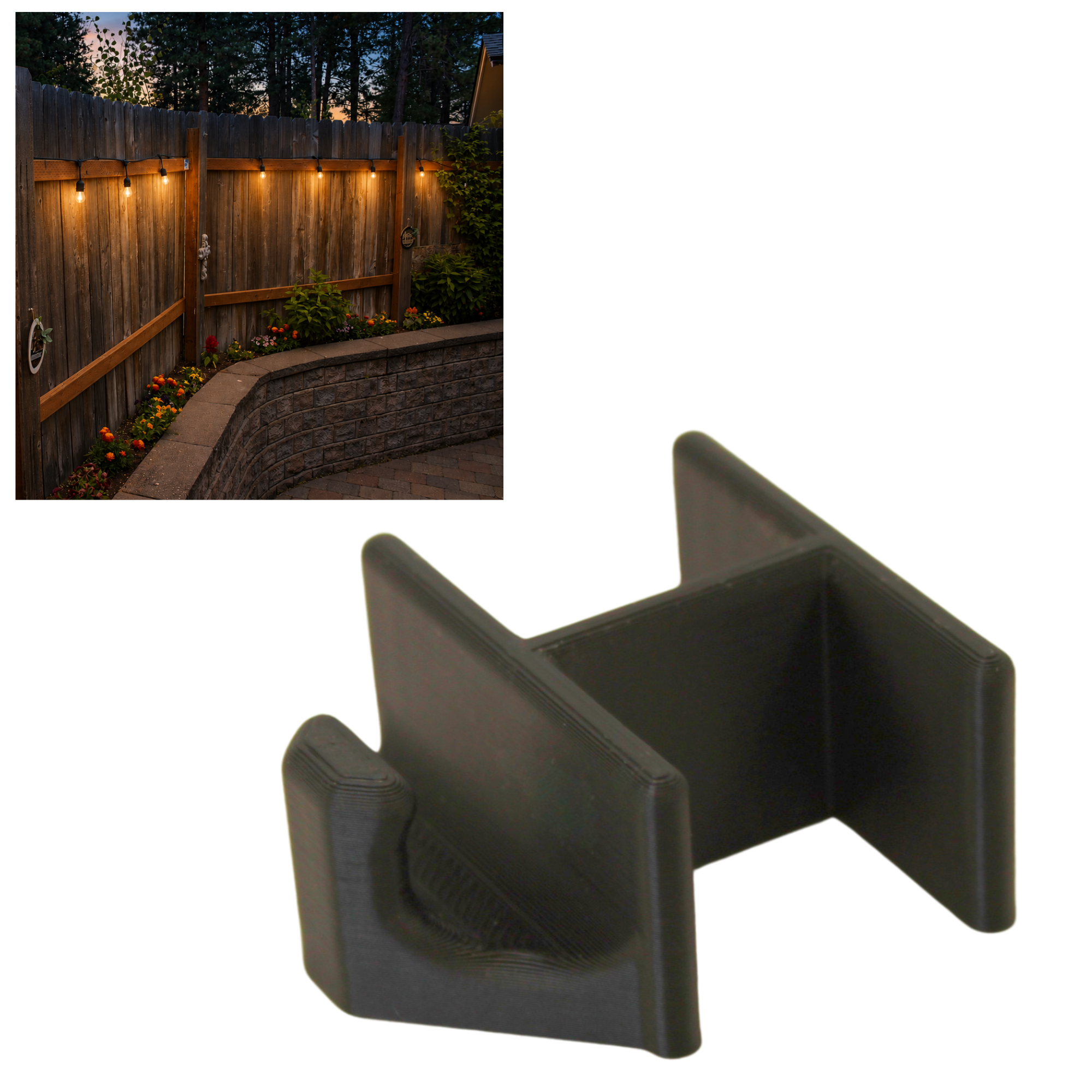 Patio Light Clips for Wood Fence — 25 Pack | No Tools, No Screws, No Adhesive