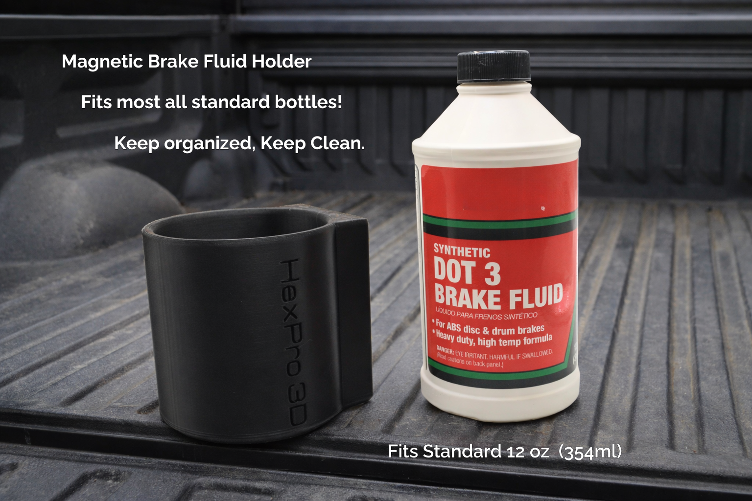 HexPro3D DieselDock – Magnetic Brake Fluid Holder, Fits Standard Bottles, Precision Fit
