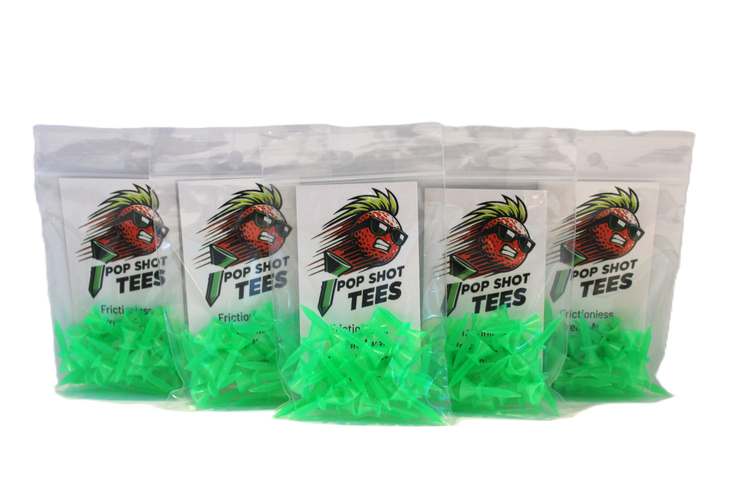 5-Pack Pop Shot Tees - Par 3 Golf Tees, Frictionless, Breakaway Performance Tees