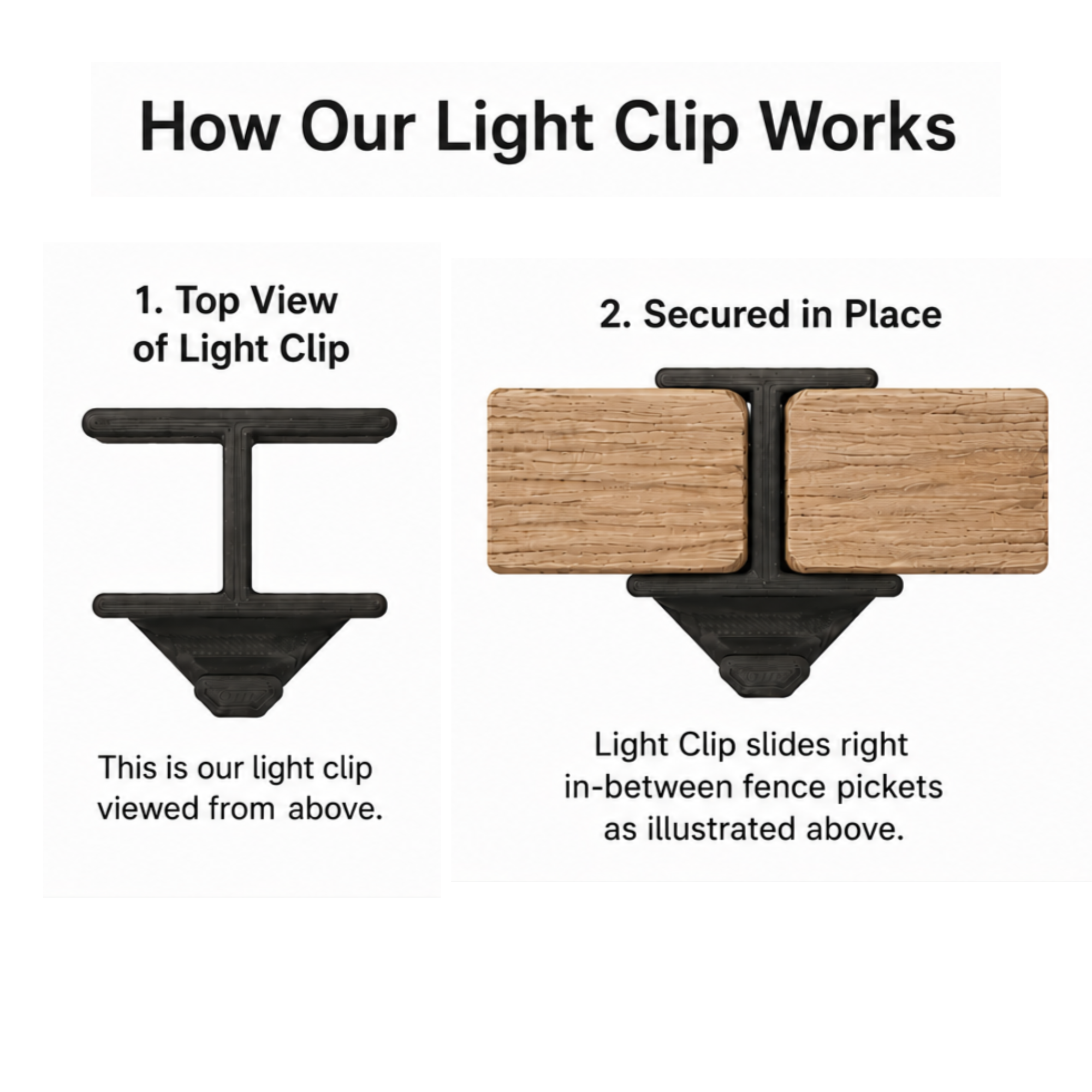 Patio Light Clips for Wood Fence — 25 Pack | No Tools, No Screws, No Adhesive