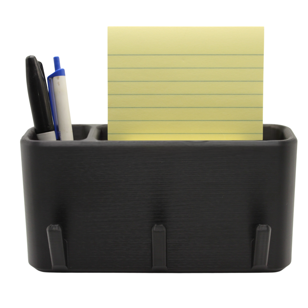 J&P Home Goods Magnetic Notepad and Pen Holder with Hooks, Fridge Organizer, Holds Notepads Large & Small, Great for Kitchen, Office or Shop!