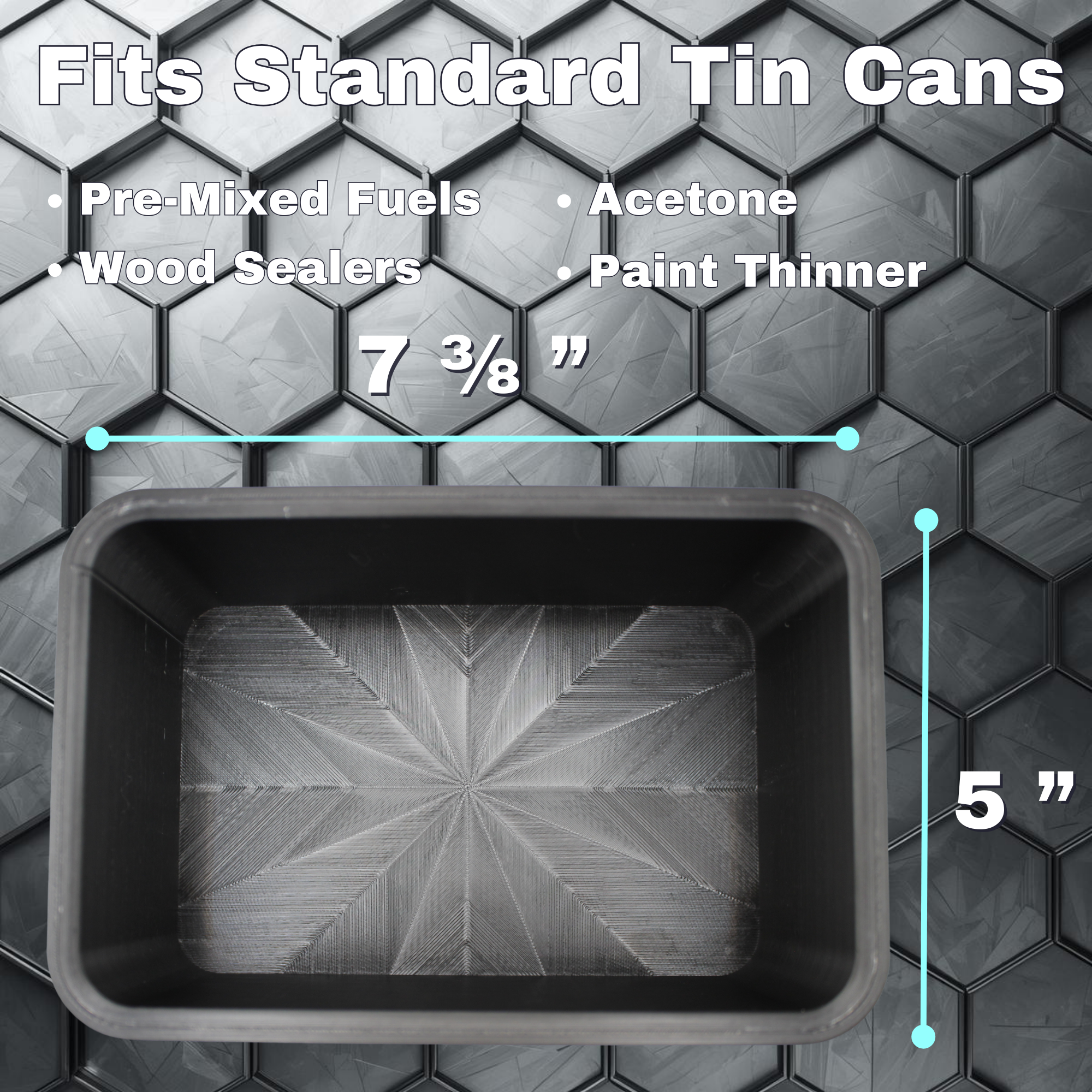 HexPro3D BedDock Magnetic Truck Bed Holder for 1 Gallon Metal Cans (110–128 oz) – Heavy Duty Neodymium Magnet Mount for Pre-Mixed Fuel, Paint Thinner, Acetone & Solvents – Matte Black – Made in USA