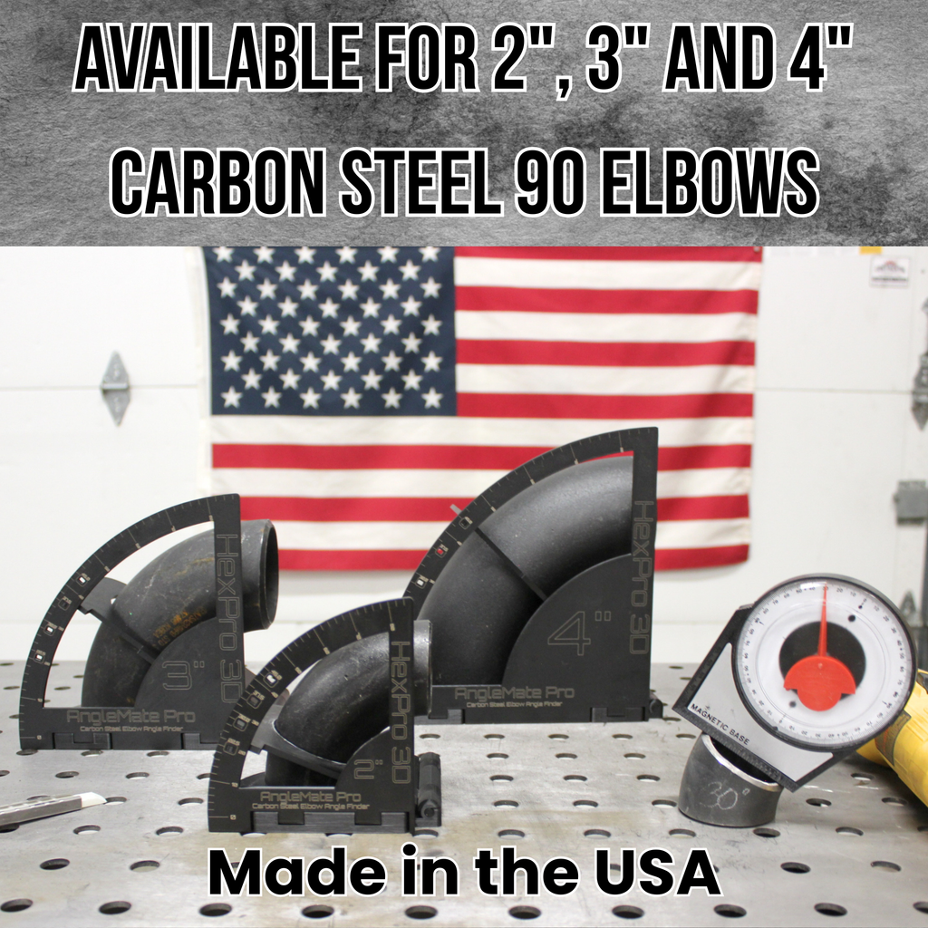 AngleMate Pro – Carbon Steel Elbow Angle Finder - Available for 2", 3" and 4" Carbon Steel