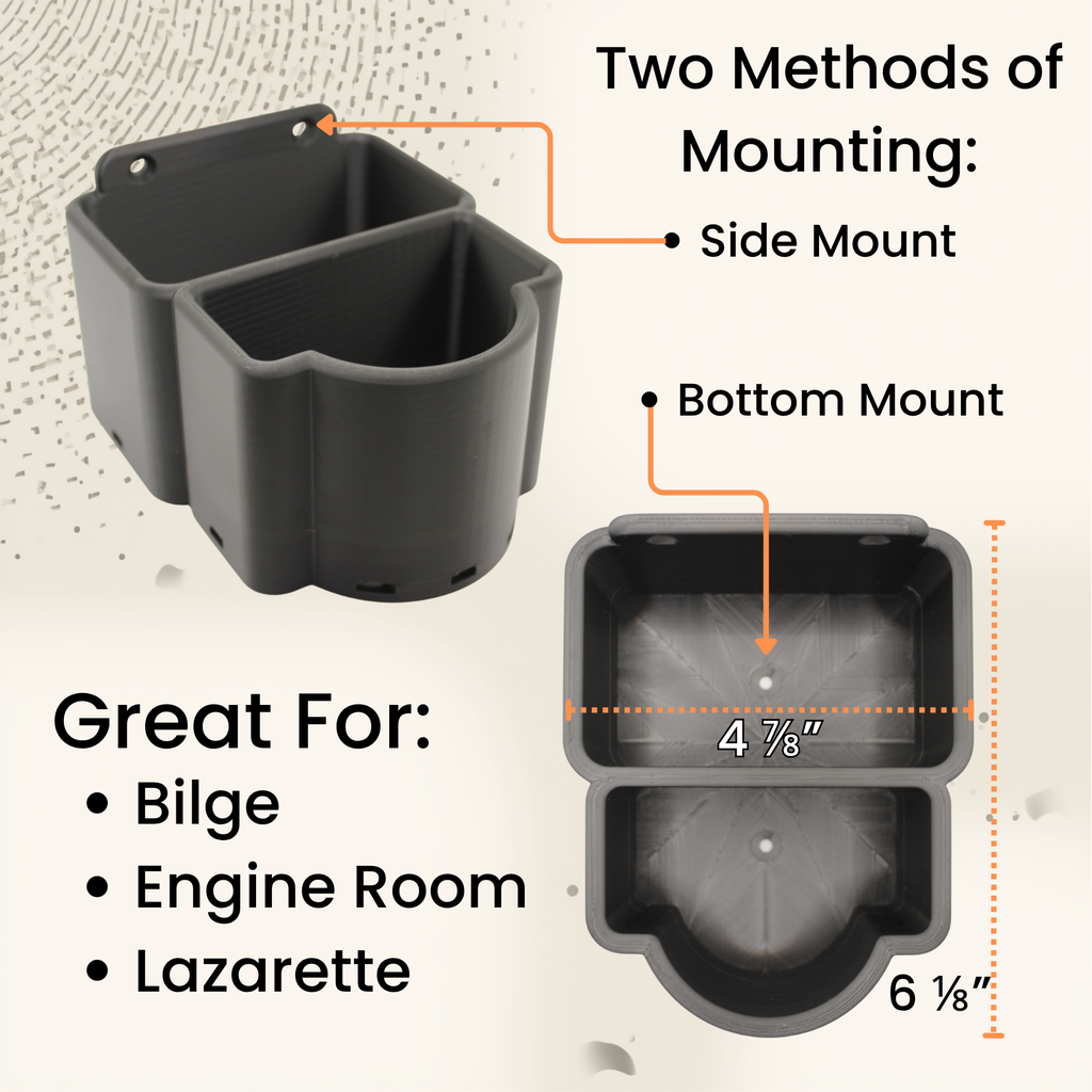 HexPro3D MarineDock – Dual Fluid Storage Dock for Boats Holds 1 Qt Oil + Additive