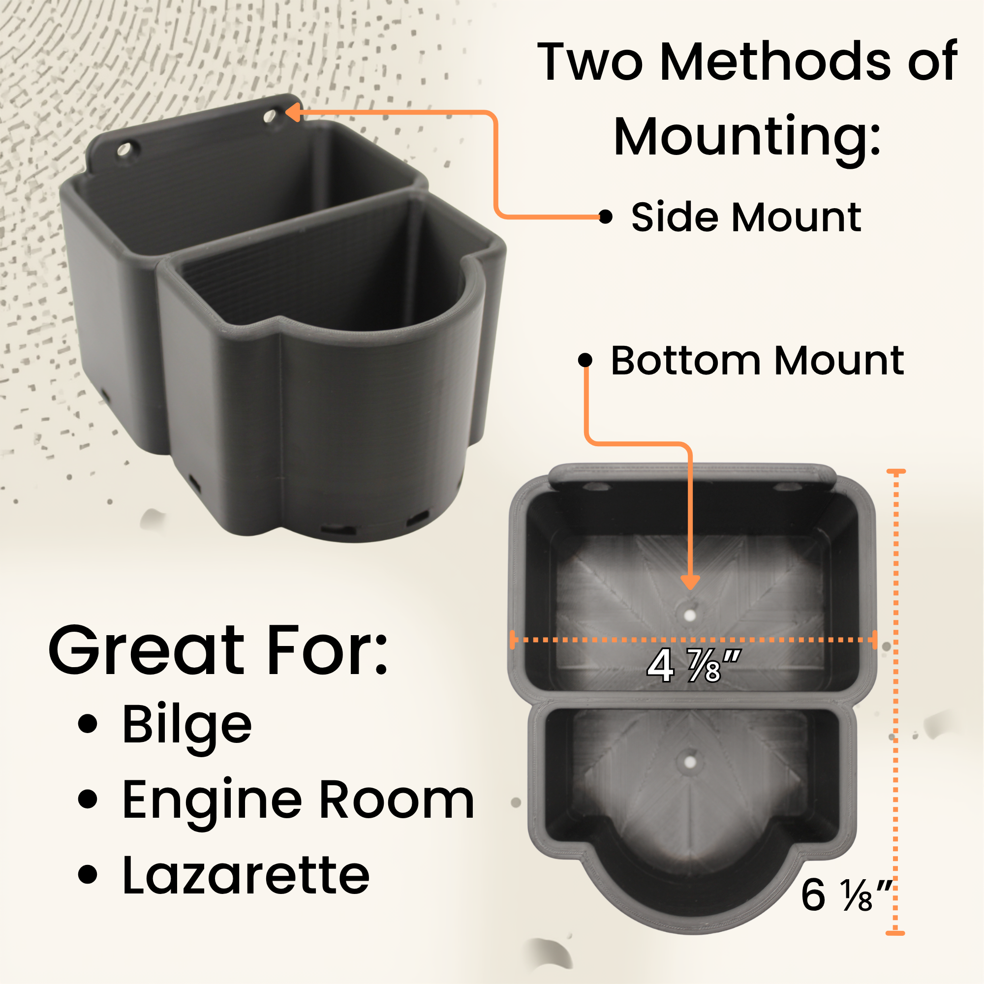 HexPro3D MarineDock – Dual Fluid Storage Dock for Boats Holds 1 Qt Oil + Additive
