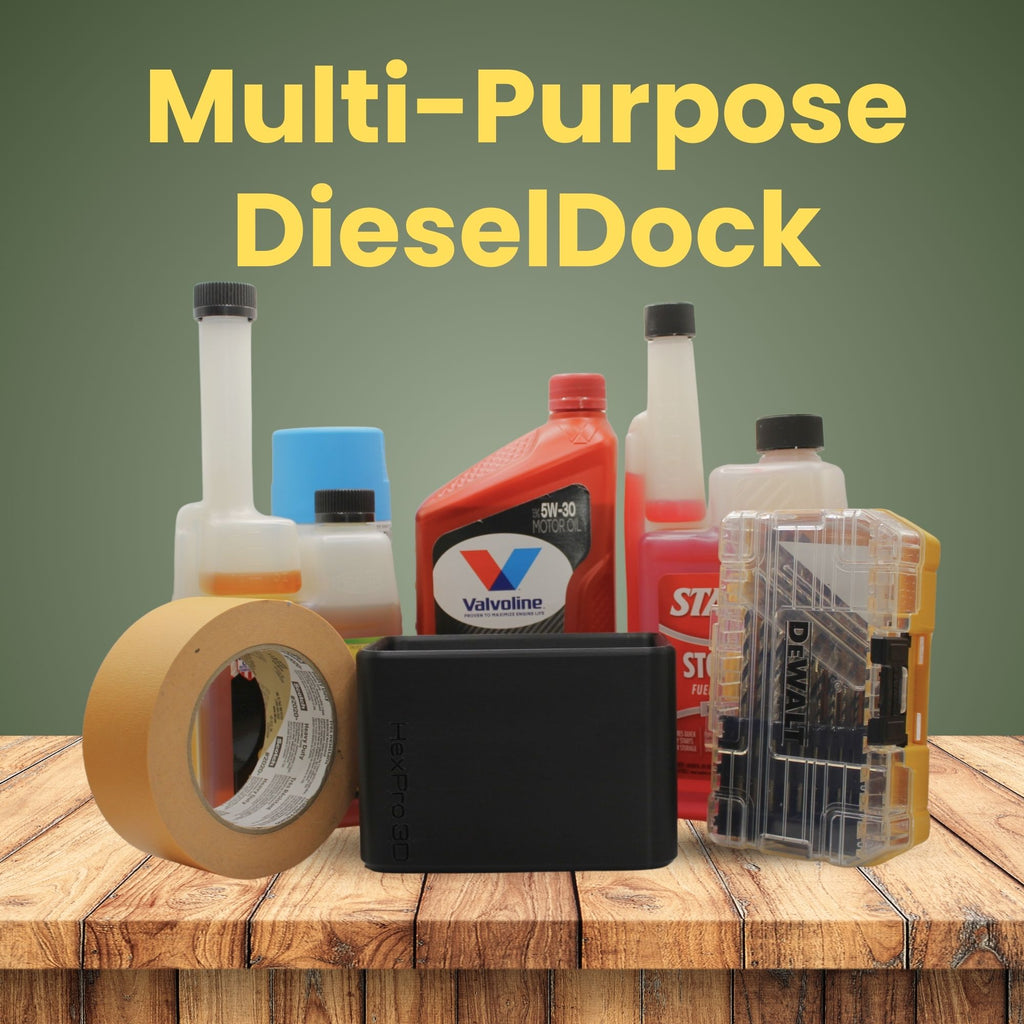 HexPro3D Generic DieselDock Magnetic Holder – Universal Tool, Fluid & Gear Organizer with Embedded Neodymium Magnets (10lb Hold) – Perfect for Trucks, Garages, Worksites & Shops