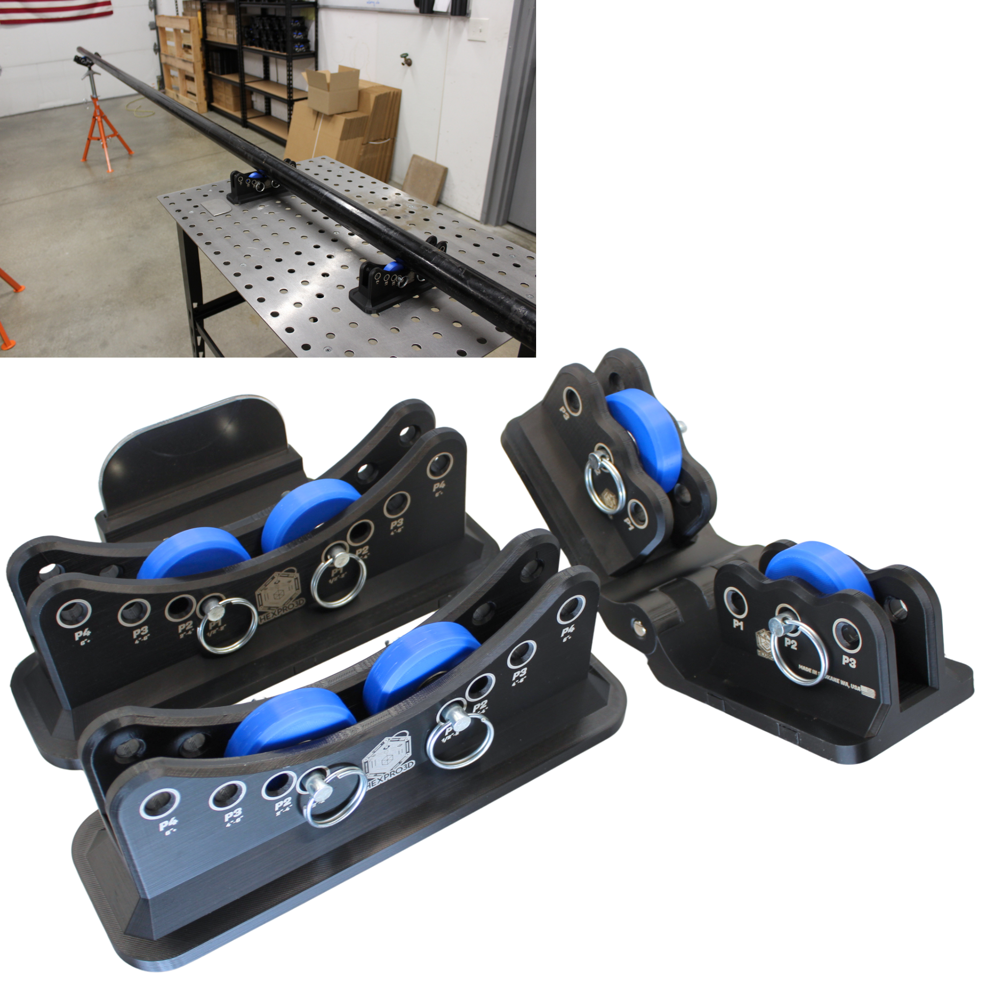 Precision Pipe Bevel Roller Bundle with V-Head Pipe Stand Roller