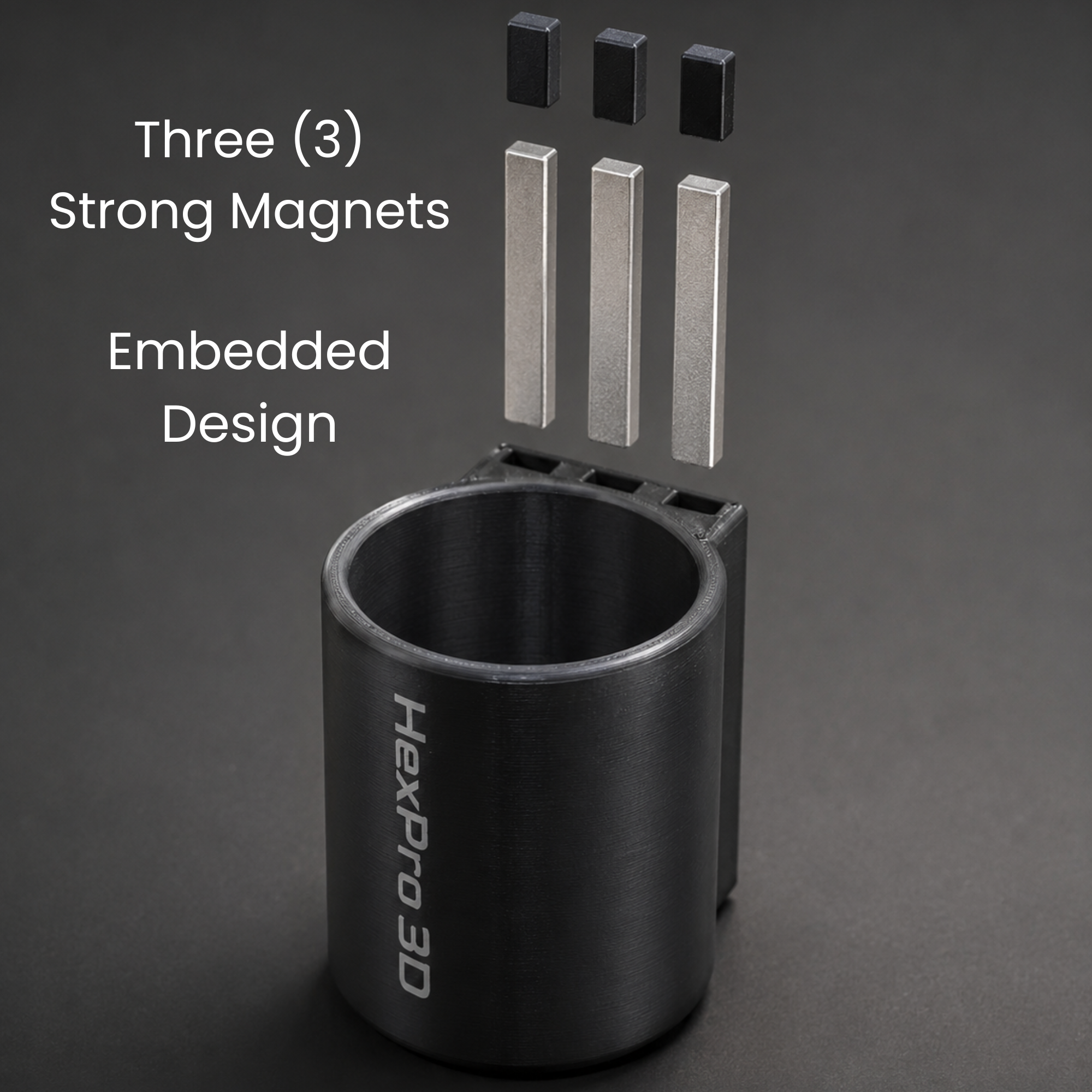 HexPro3D Multi-Purpose Magnetic Can & Bottle Holder | Organizer for Spray Cans, Fuel Additives, Brake Fluid, Bottles & More
