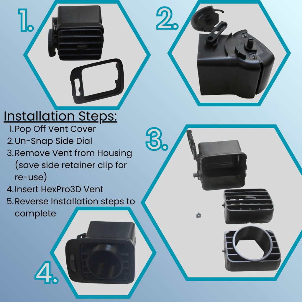 HexPro3D 52mm Gauge Pod for 2003-2008 Subaru Forester and 2008 Impreza, Driver Side Vent Replacement, Airflow Retained, PETG Heat-Resistant, Matte Black, Quality Built for Easy Installation