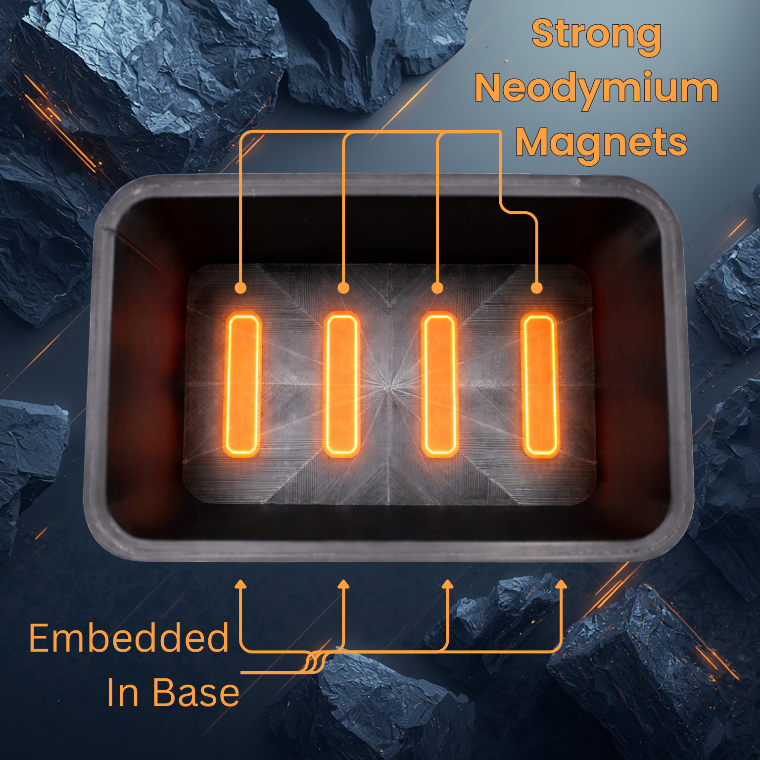 HexPro3D BedDock Magnetic Truck Bed Holder for 1 Gallon Metal Cans (110–128 oz) – Heavy Duty Neodymium Magnet Mount for Pre-Mixed Fuel, Paint Thinner, Acetone & Solvents – Matte Black – Made in USA