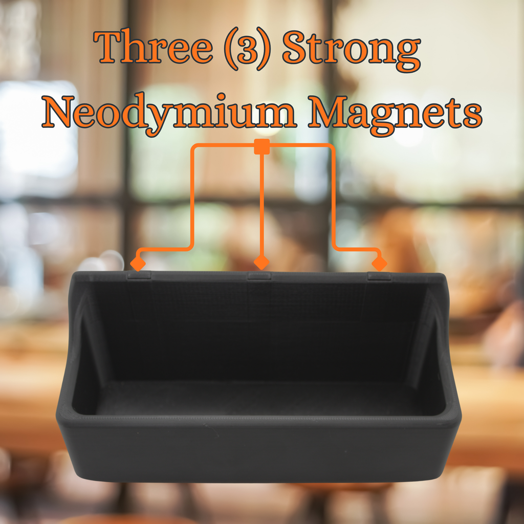 Magnetic Spice Rack for Refrigerator – 3 Bottle Storage Organizer, Strong Magnet Kitchen Shelf for Fridge, Holds Spices, Packets, Straws & Drink Mixes – Space Saving Organizer