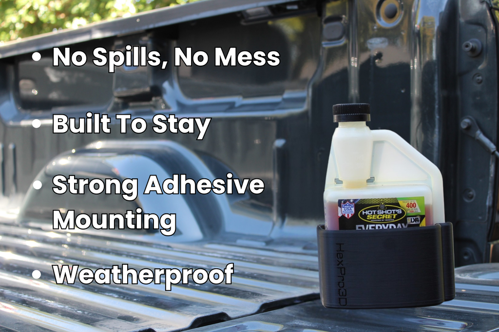 HexPro3D DieselDock Non-Magnetic Holder for Hot Shot's Secret EDT 16oz Bottles | Truck Bed & Toolbox Organizer
