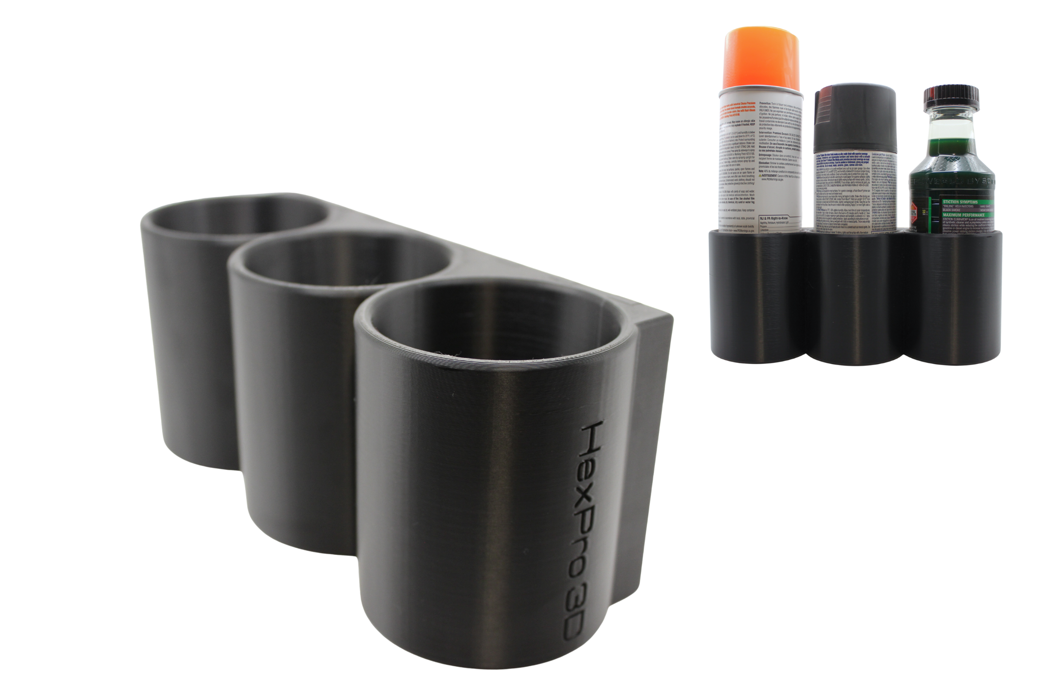 HexPro3D Triple Magnetic Can Holder – 3-Can Organizer for Spray Paint or Bottles, Use with Work Trucks, Job Sites or Garages– Made in USA