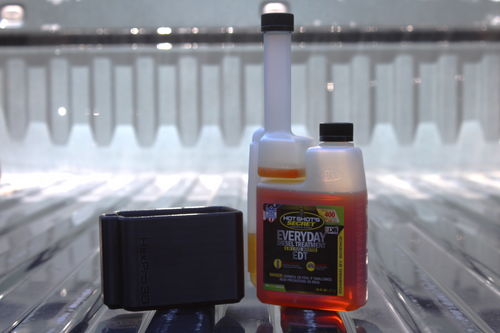 HexPro3D DieselDock Diesel Additive Bottle Holder for Truck Bed w/ Adhesive Backing | Fits Hot Shot's EDT 16oz Long Neck Bottles